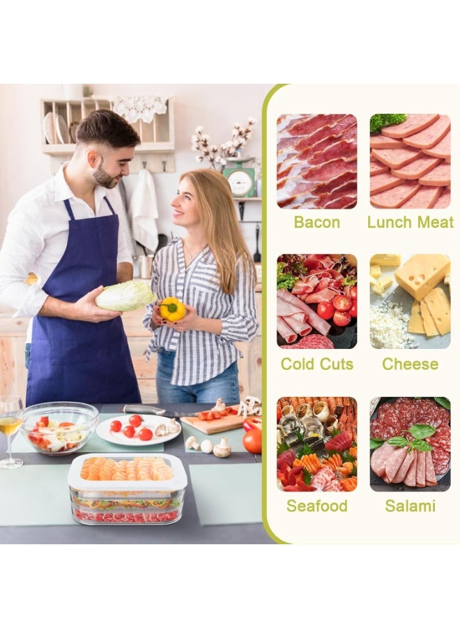 3 Layer Stackable Deli Meat Container with Drainage Groove and Silicone Lid, Clear Refrigerator Storage Containers for Lunch Meats, Cold Cuts, Bacon, Cheese, BPA Free - Image 4